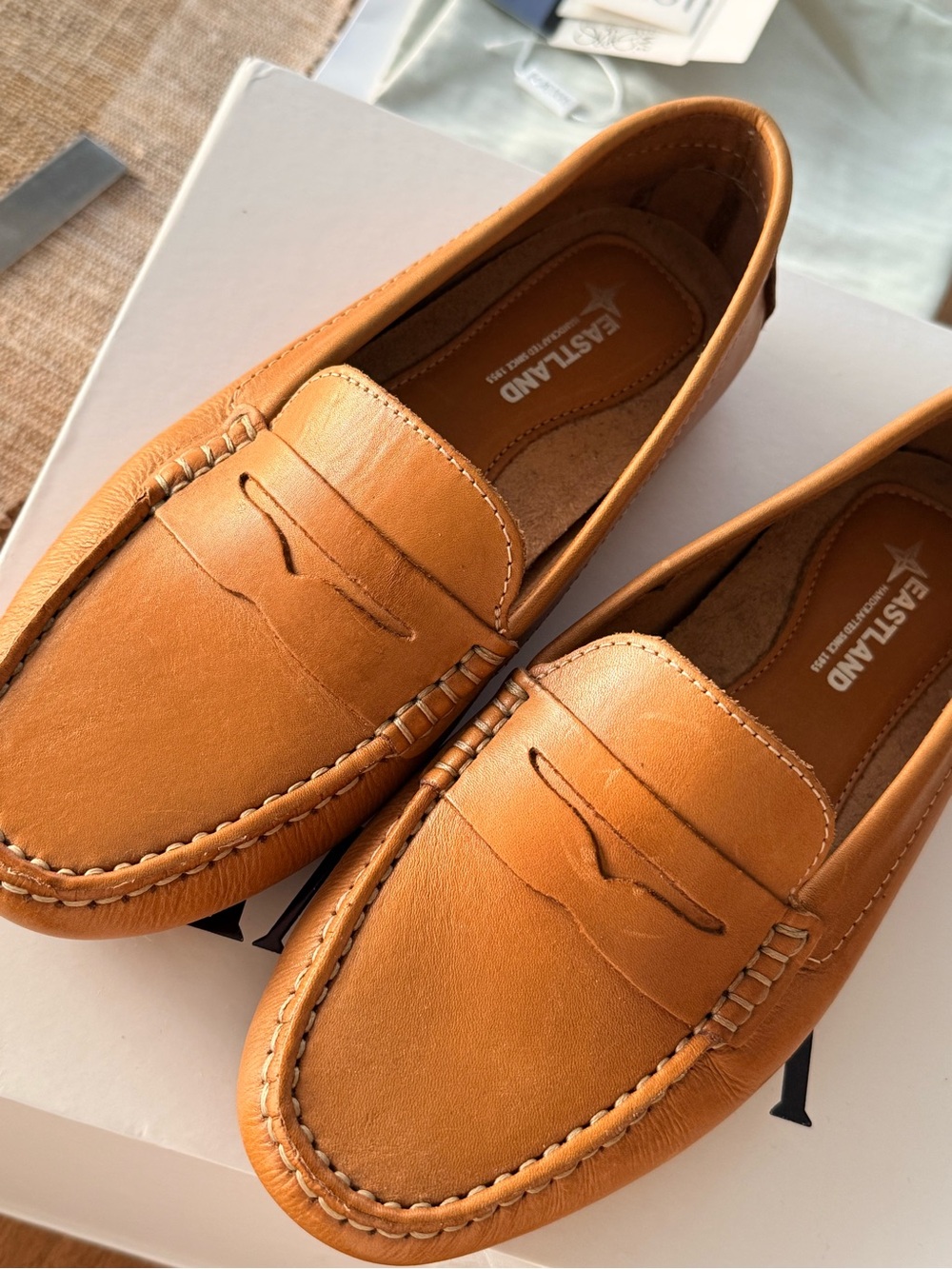 Eastland Women’s Tan Leather Penny Loafers - Picture 6 of 6